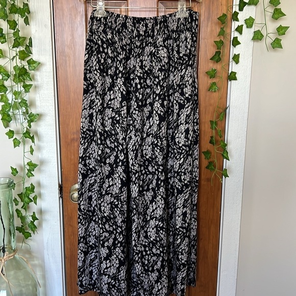 Boho Wide Leg Basque Waist Festival Flowy Pants 100% Rayon  | M - Picture 2 of 9